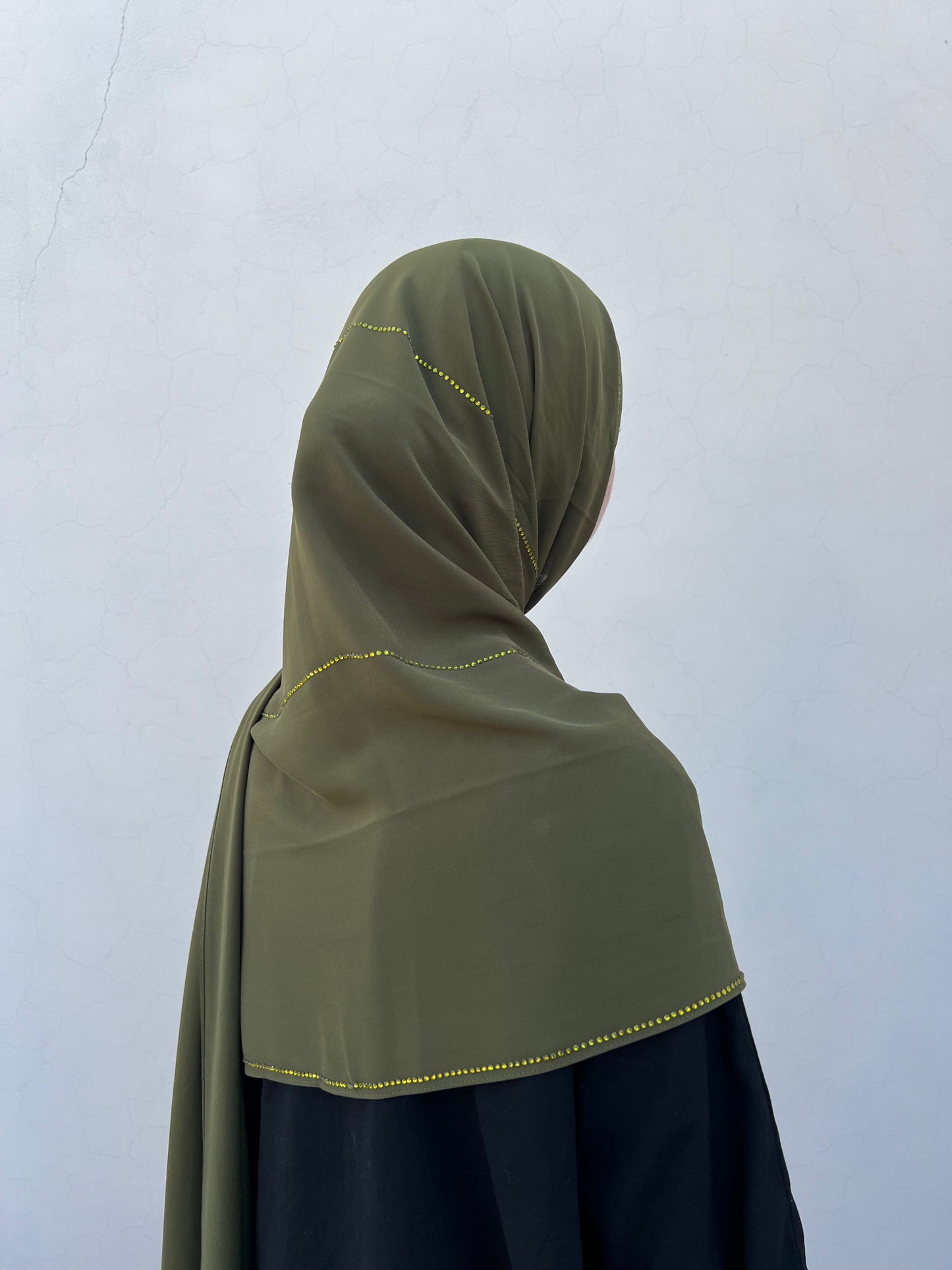 Olive Rhinestone Hijabs