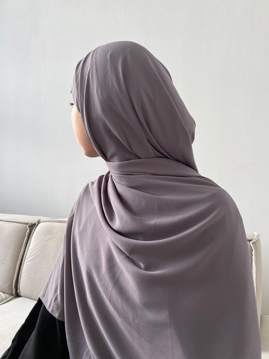 Lilac-Grey Maxi Chiffon